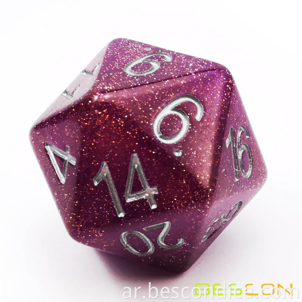 D20 Jumbo Polyhedral Dice 38mm Glitter Color 2
